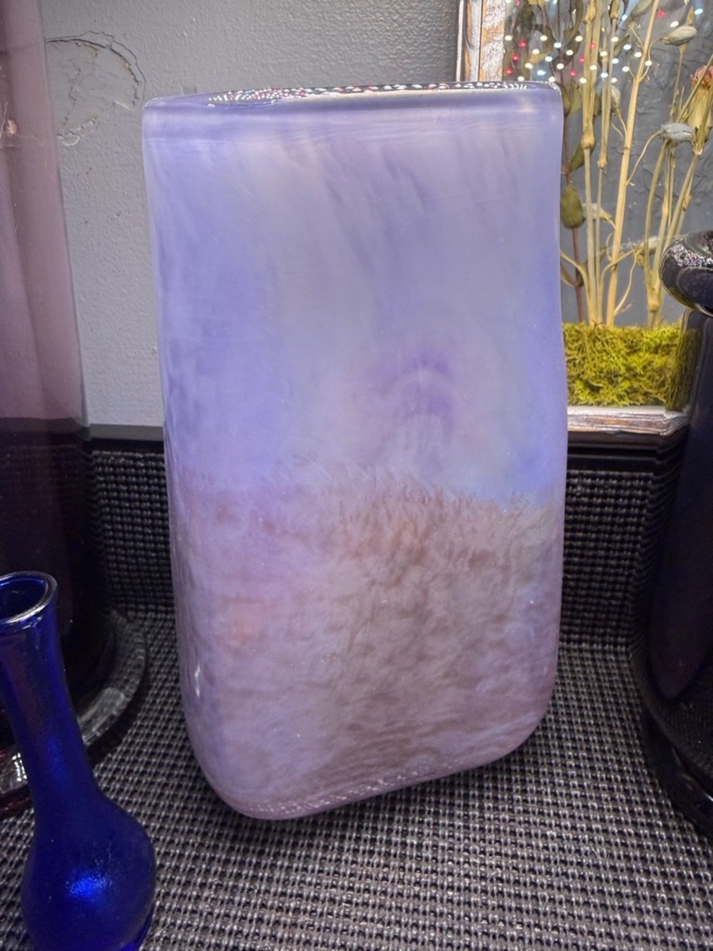 Purple Glass Iridescent blown glass vase